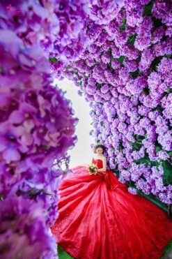 Váy cưới luxury màu tím